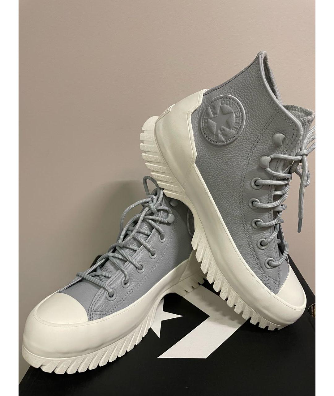 CONVERSE Серые кожаные кеды, фото 2