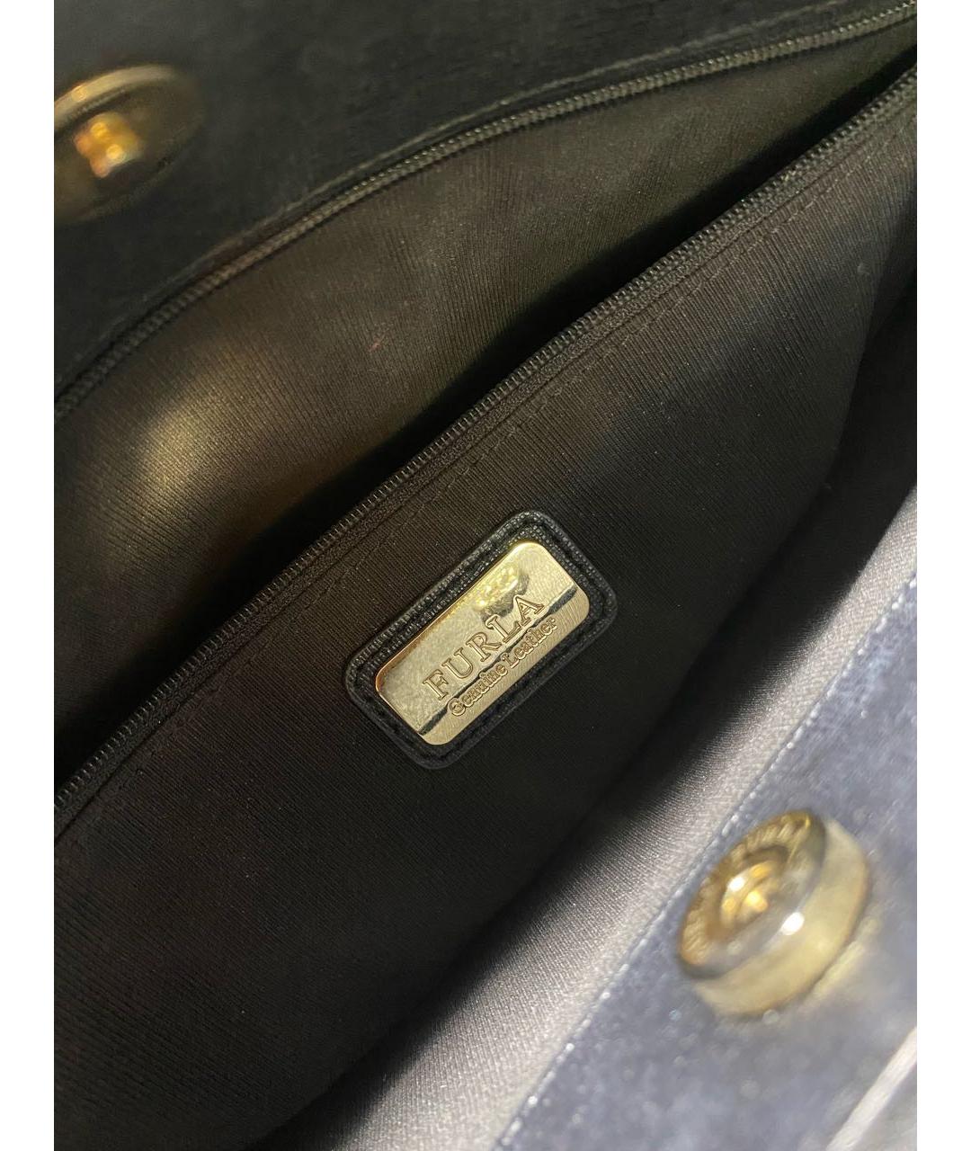 FURLA Черная кожаная сумка тоут, фото 4