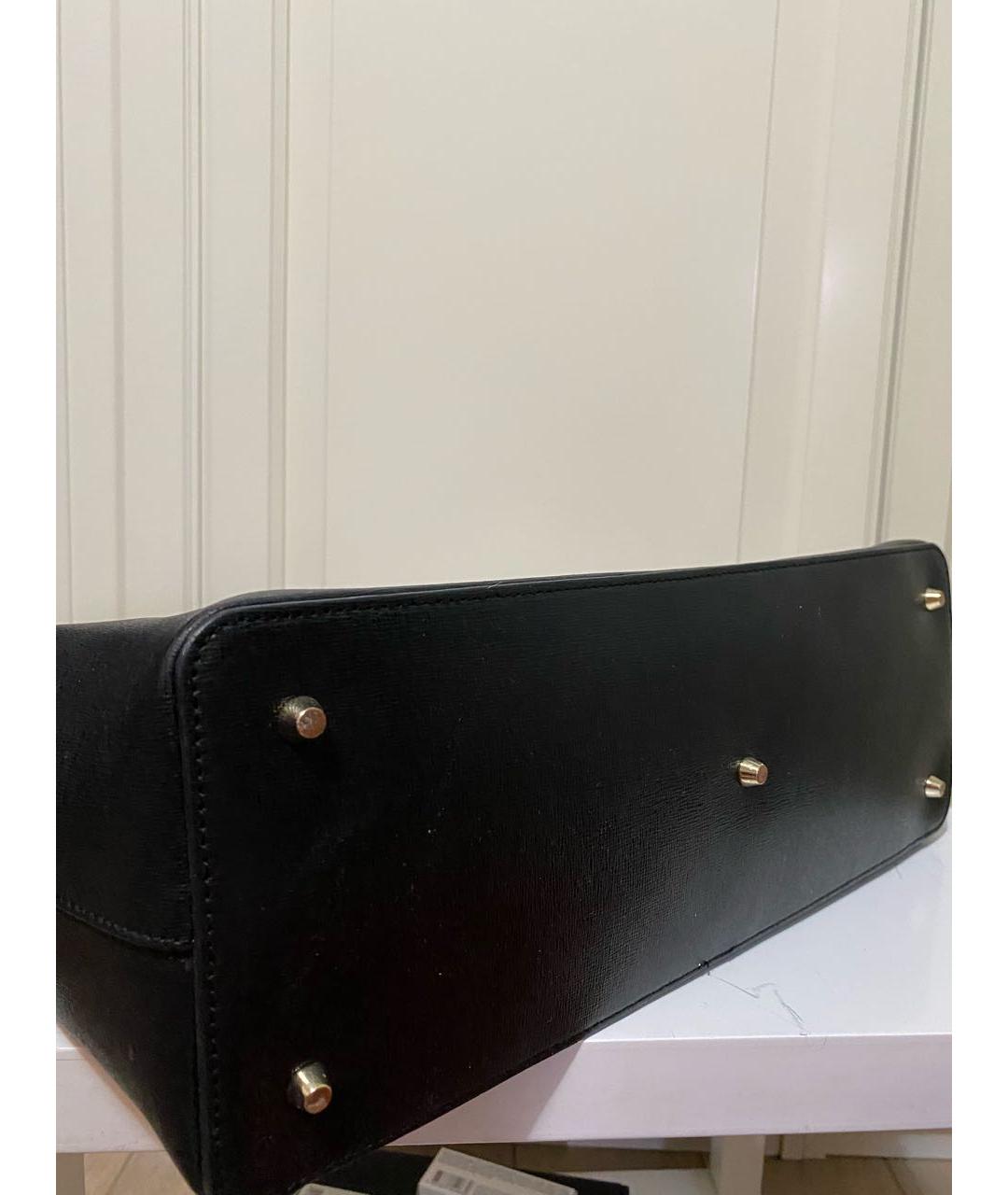 FURLA Черная кожаная сумка тоут, фото 5