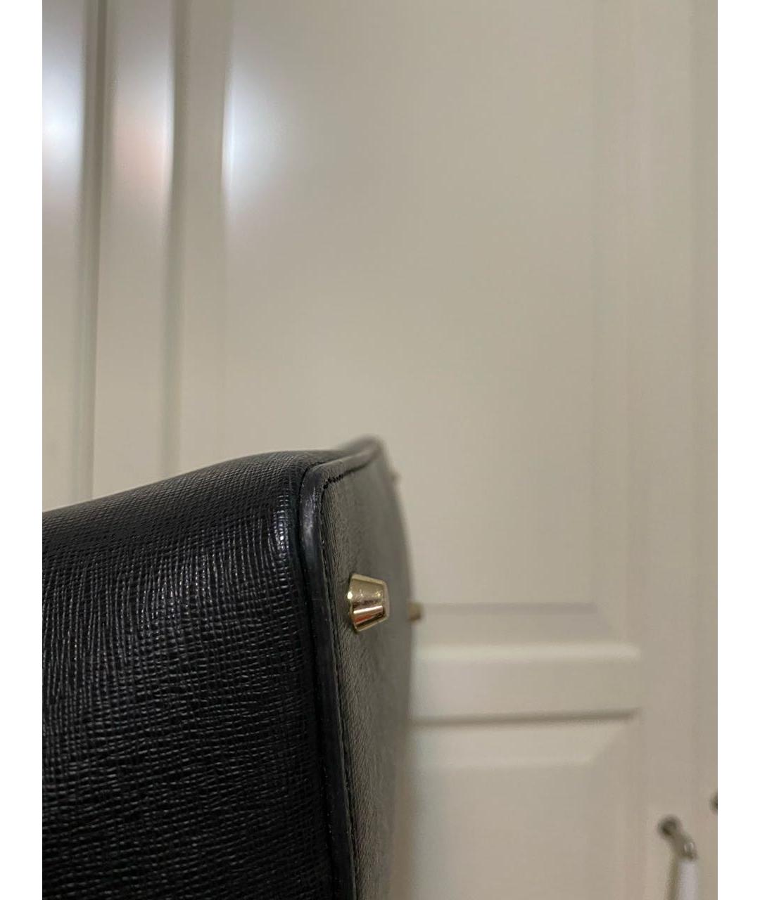 FURLA Черная кожаная сумка тоут, фото 6