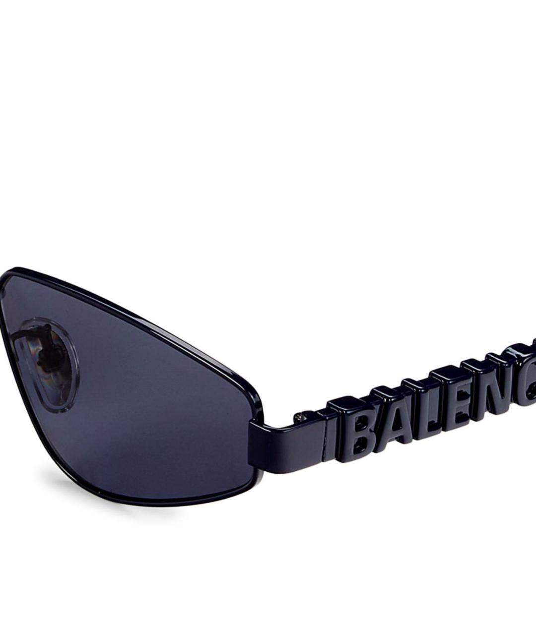 BALENCIAGA Синие металлические солнцезащитные очки, фото 2