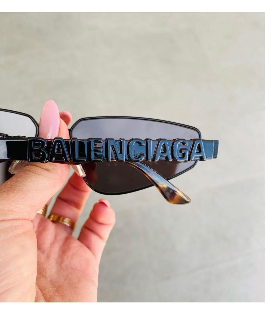 BALENCIAGA Синие металлические солнцезащитные очки, фото 6