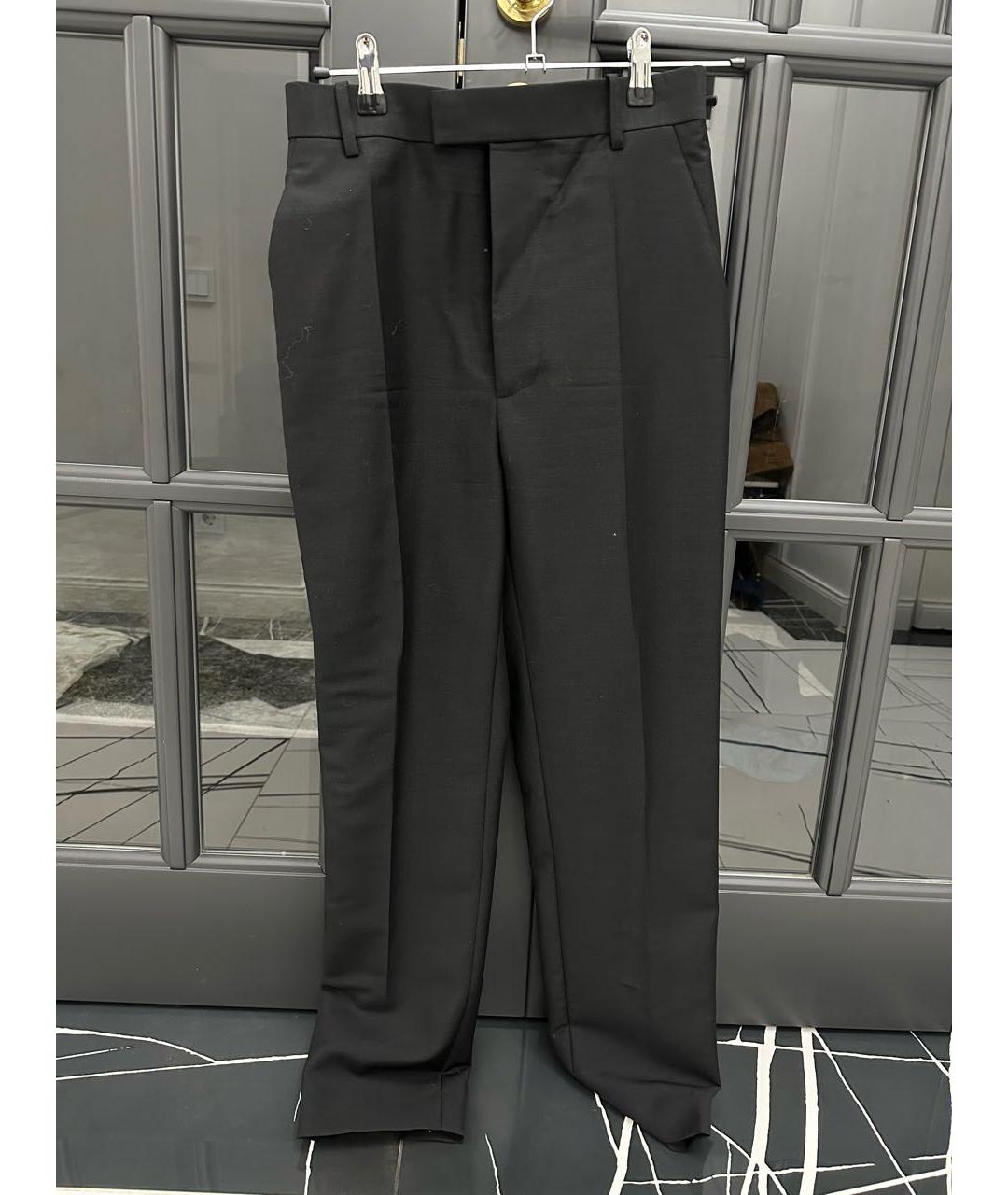 BOTTEGA VENETA Черные шерстяные прямые брюки, фото 7