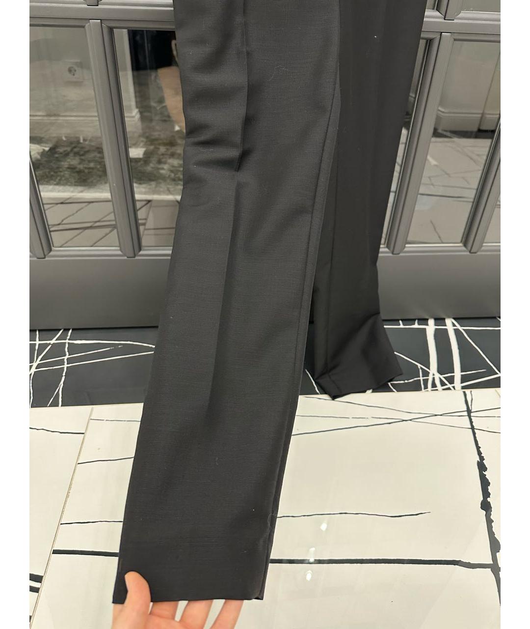 BOTTEGA VENETA Черные шерстяные прямые брюки, фото 5