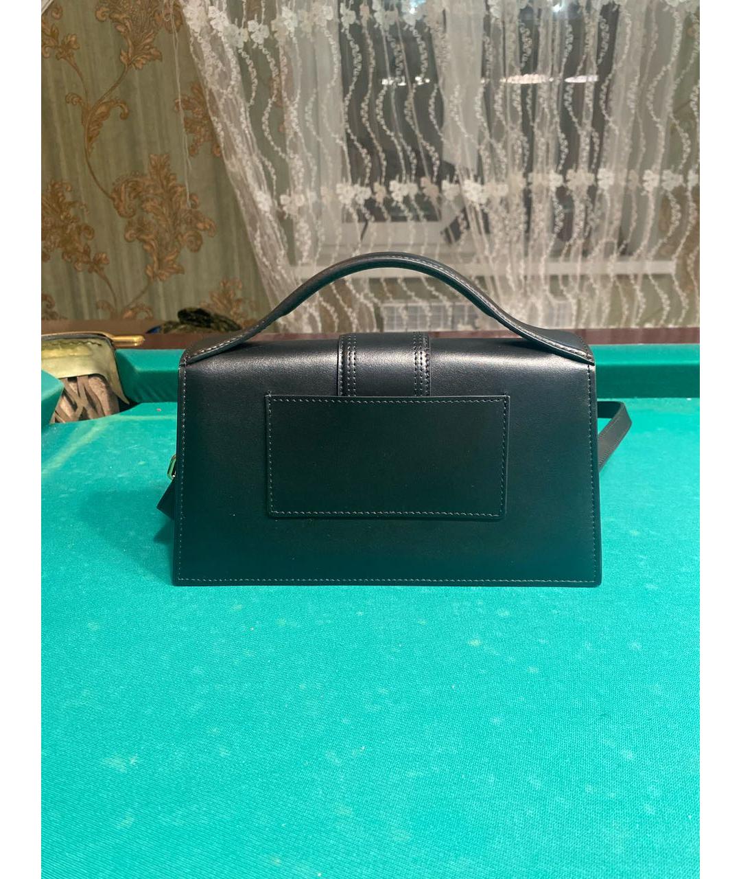 JACQUEMUS Черная кожаная сумка через плечо, фото 3