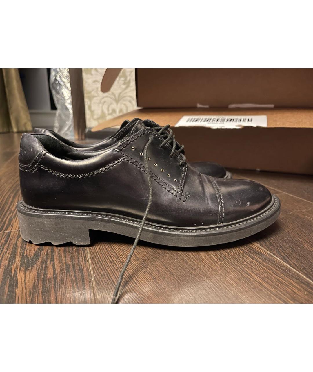 FERRAGAMO Черные кожаные ботинки, фото 9