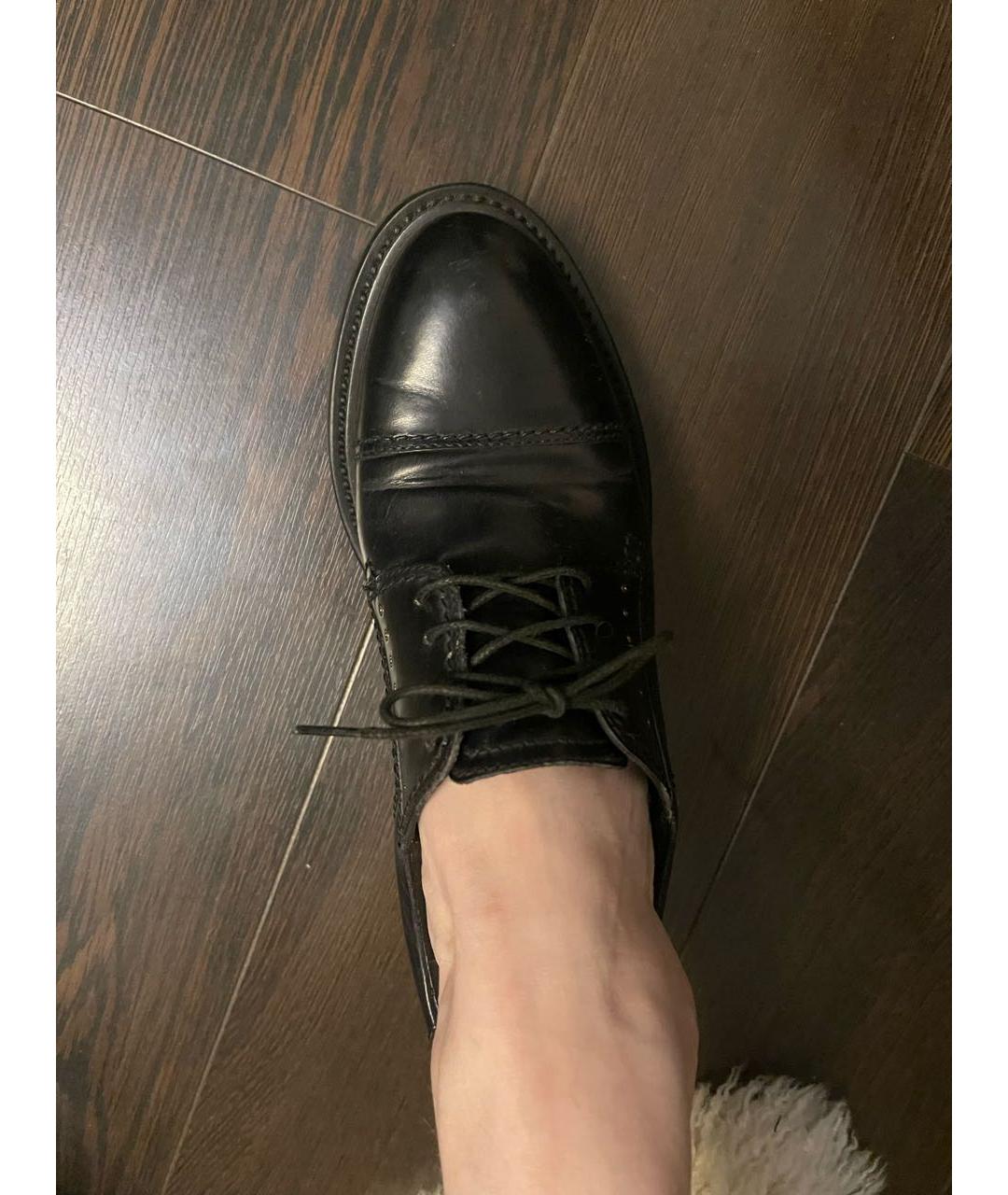 FERRAGAMO Черные кожаные ботинки, фото 6