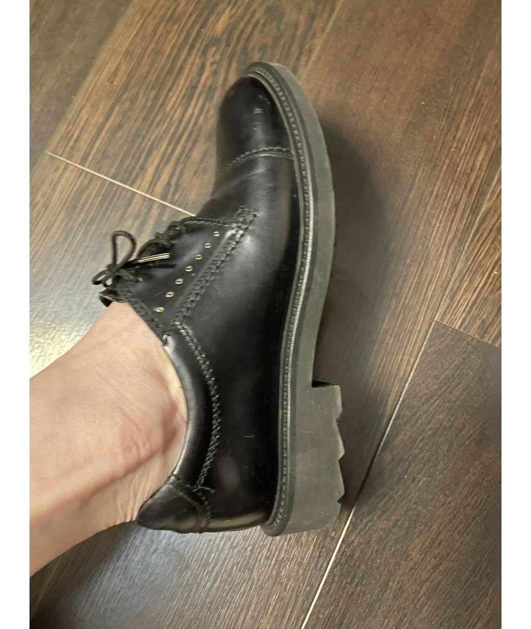 FERRAGAMO Черные кожаные ботинки, фото 8