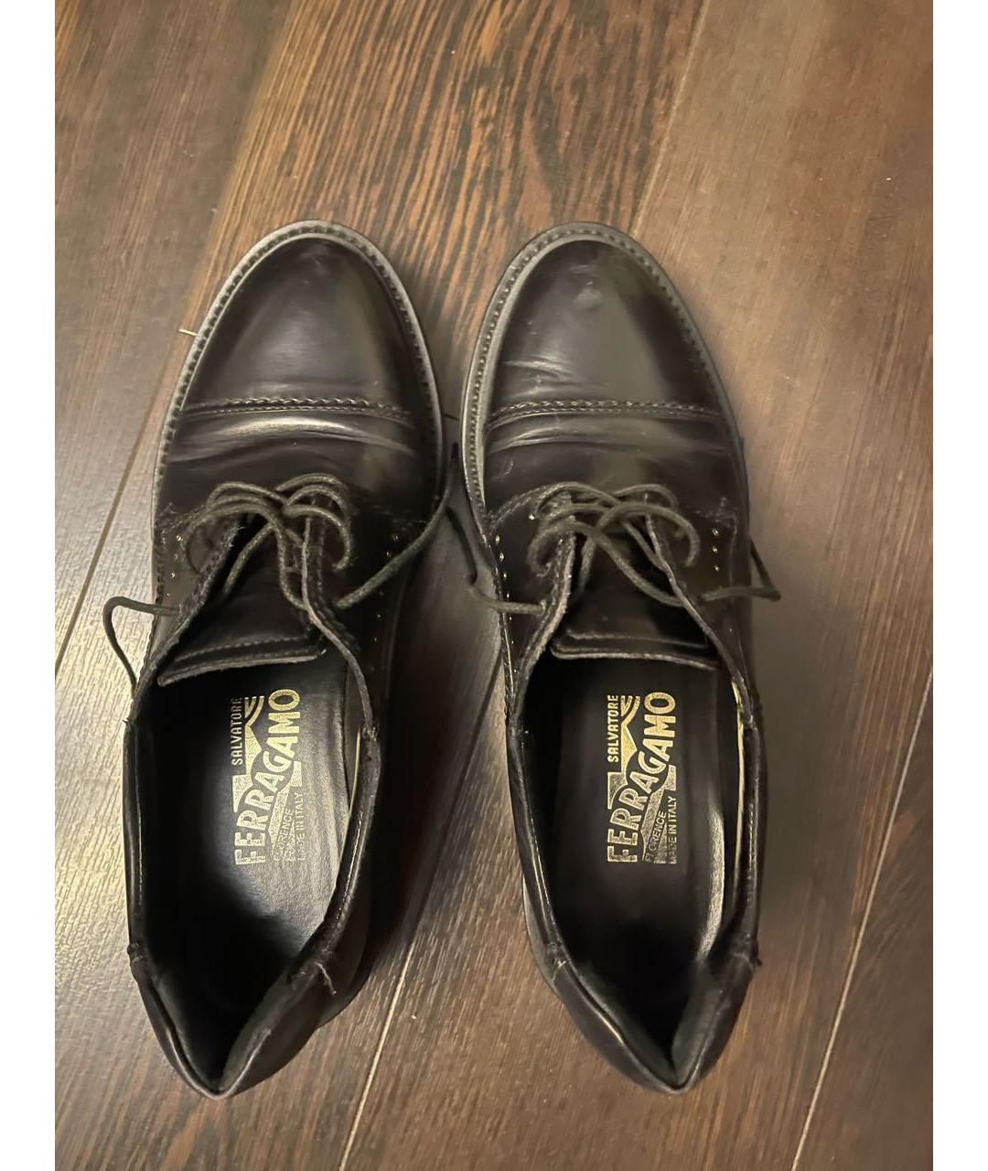 FERRAGAMO Черные кожаные ботинки, фото 3