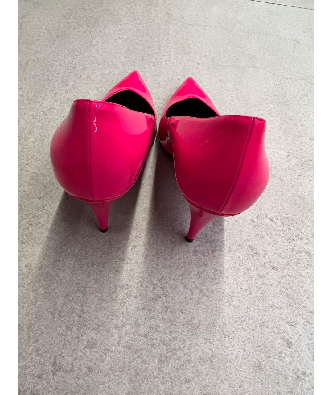 SAINT LAURENT Розовые кожаные туфли, фото 3