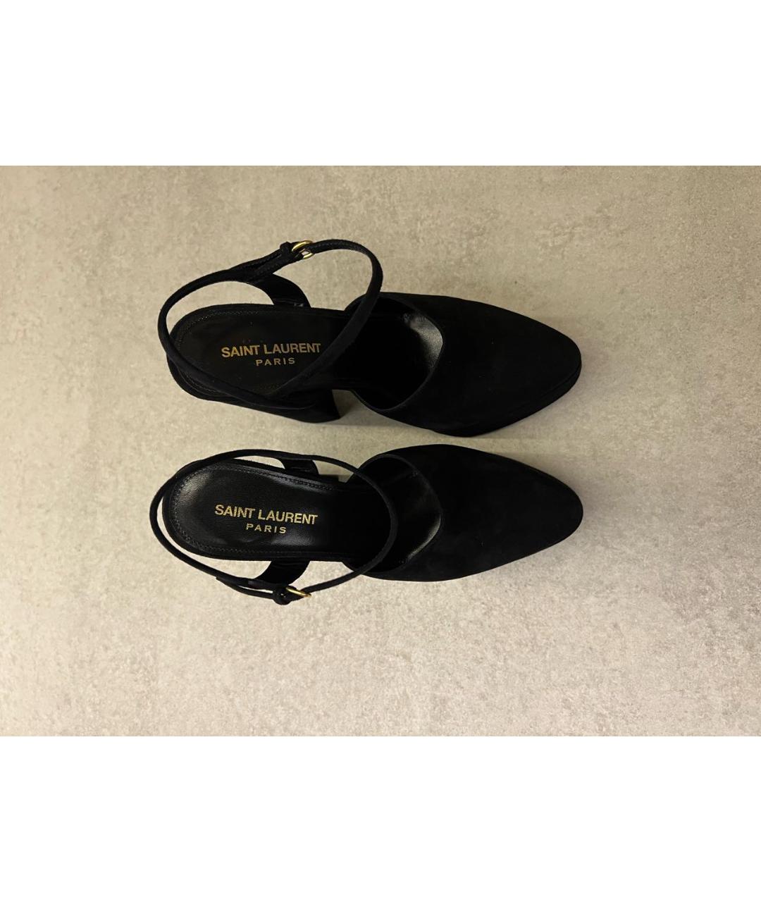 SAINT LAURENT Черные замшевые туфли, фото 2