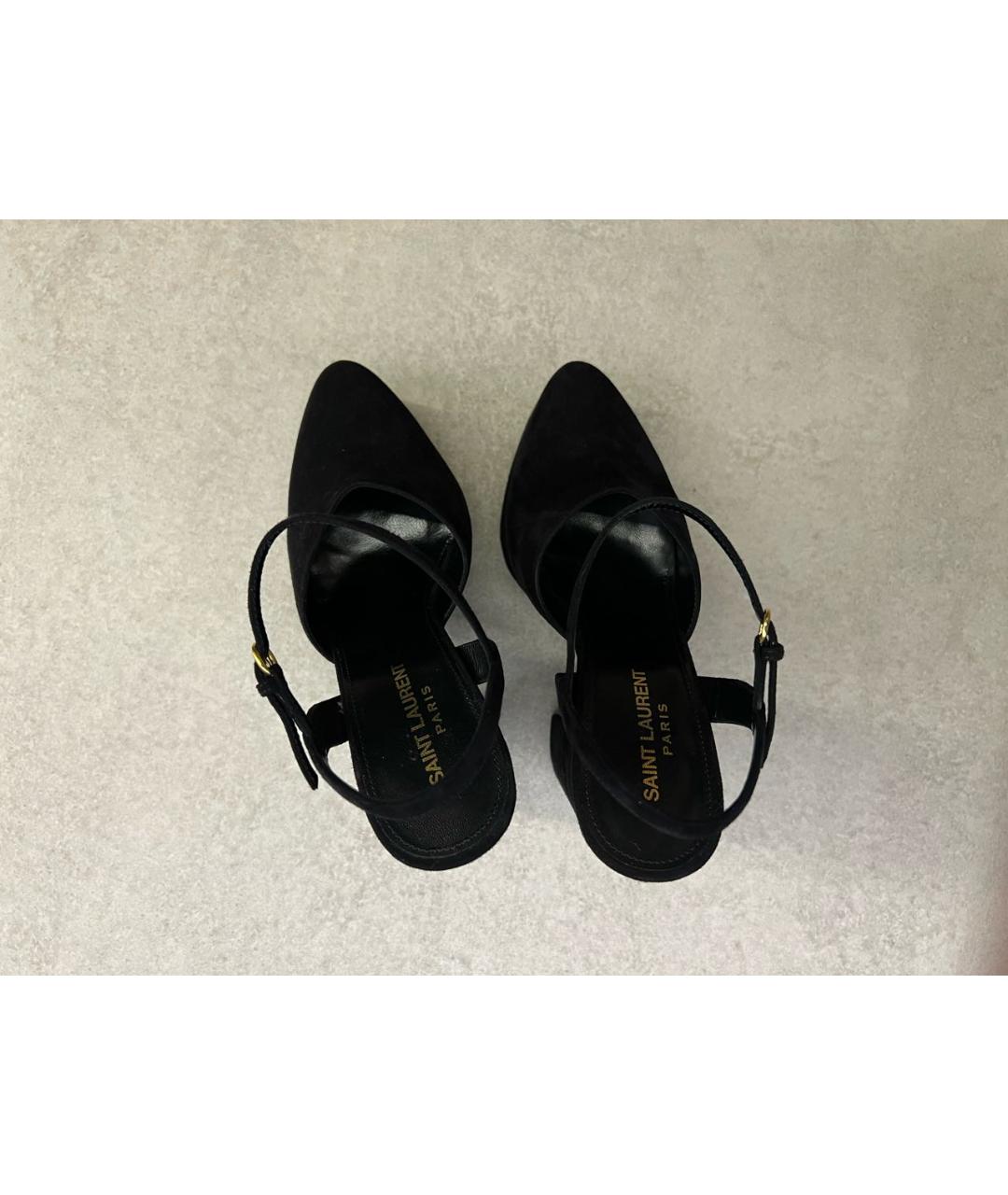 SAINT LAURENT Черные замшевые туфли, фото 4