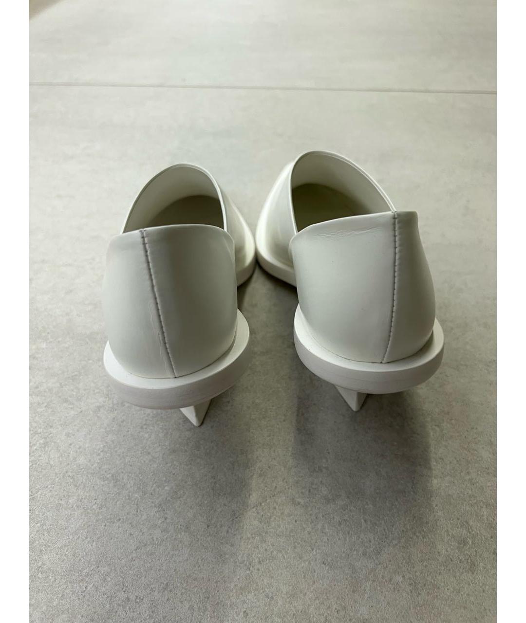 JIL SANDER Белые кожаные туфли, фото 3