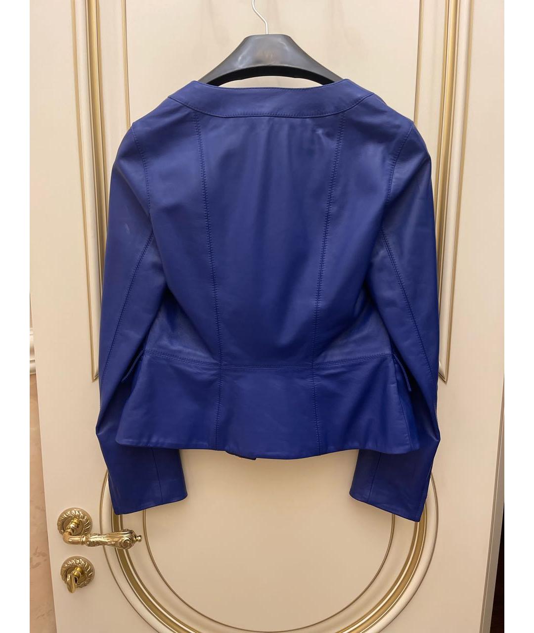ESCADA Синяя кожаная куртка, фото 2