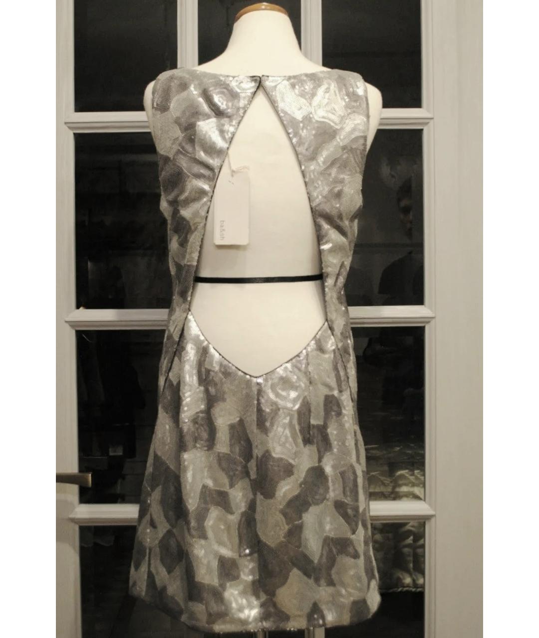 BA&SH Серебряное полиэстеровое коктейльное платье, фото 2
