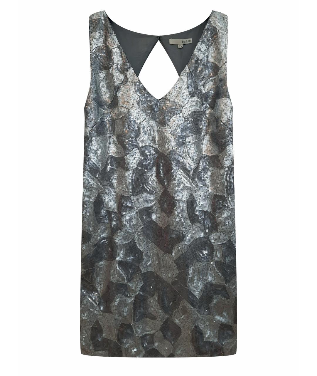 BA&SH Серебряное полиэстеровое коктейльное платье, фото 1