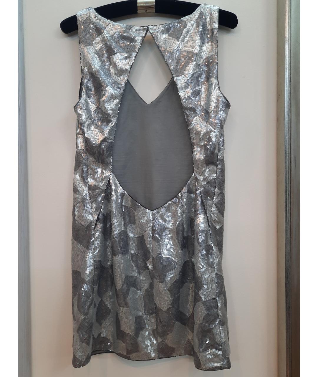 BA&SH Серебряное полиэстеровое коктейльное платье, фото 8