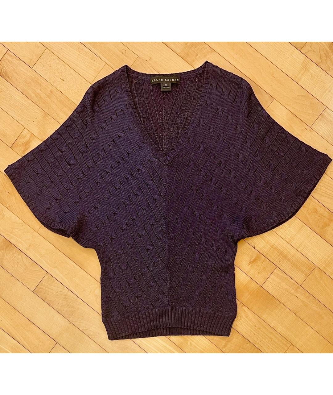 RALPH LAUREN Темно-синий шелковый джемпер / свитер, фото 4