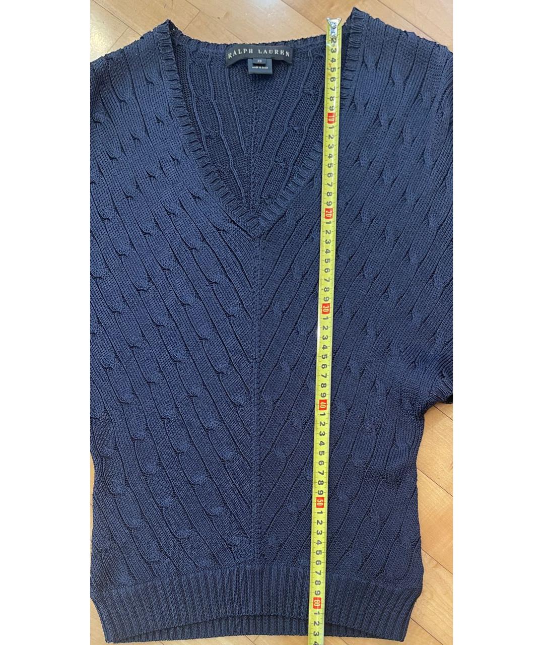 RALPH LAUREN Темно-синий шелковый джемпер / свитер, фото 2