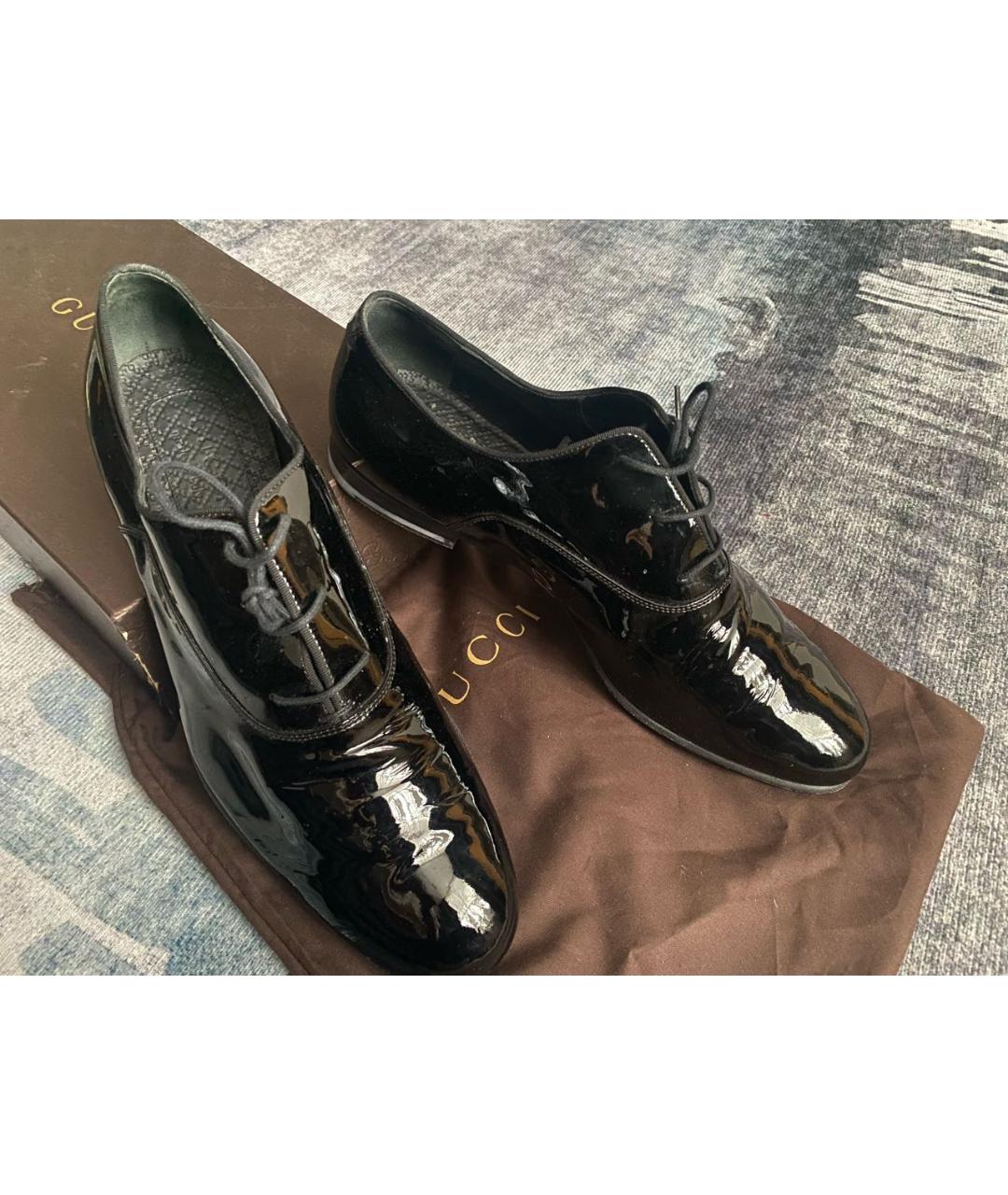 GUCCI Черные туфли из лакированной кожи, фото 6