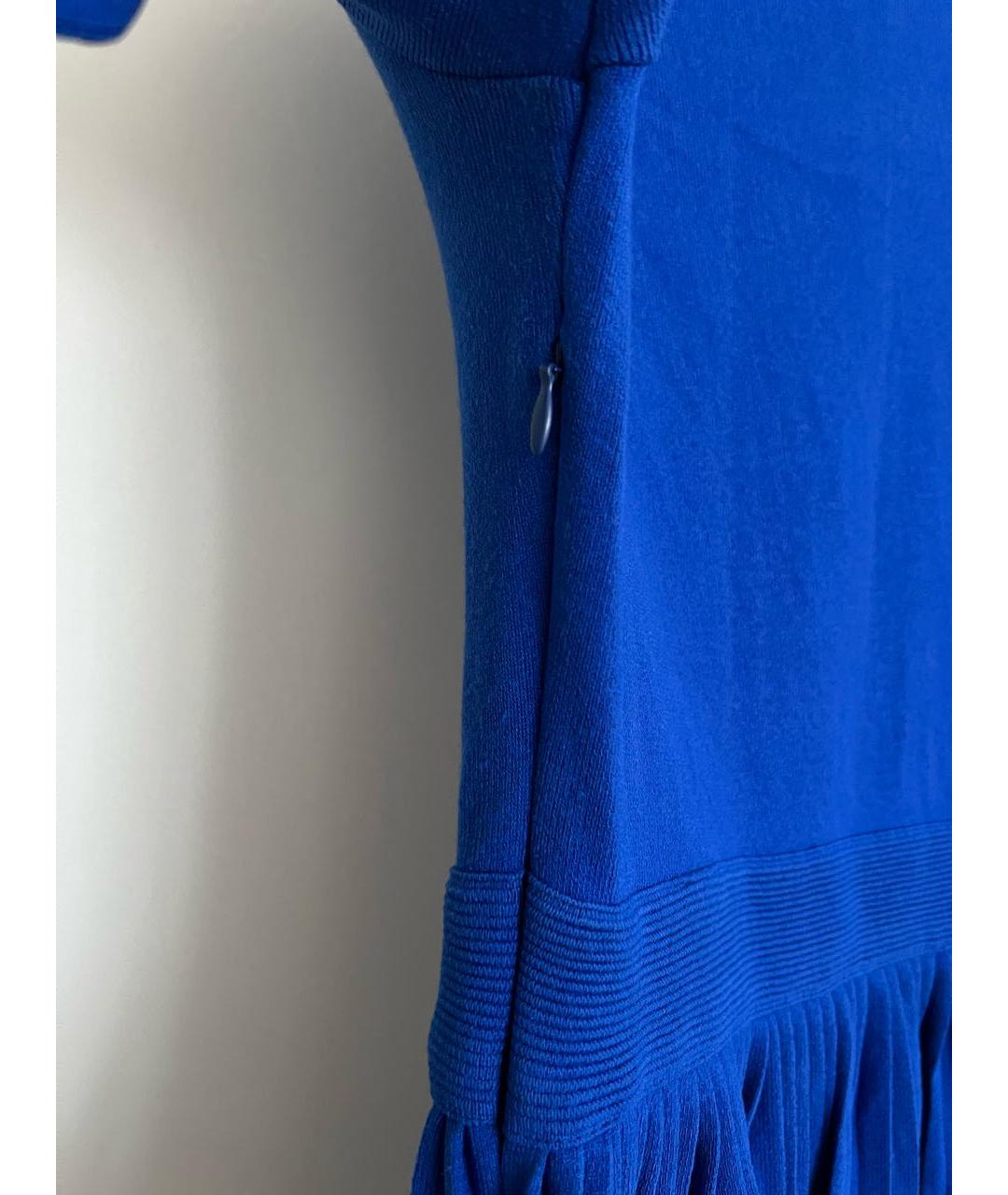 ELISABETTA FRANCHI Синее вискозное коктейльное платье, фото 3