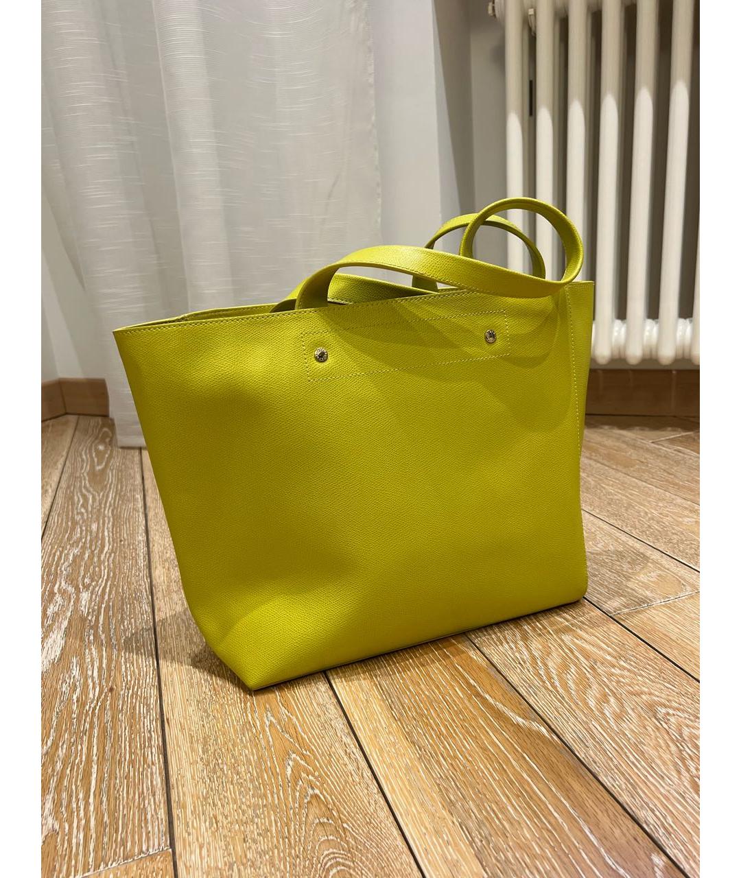 FURLA Желтая кожаная сумка с короткими ручками, фото 3