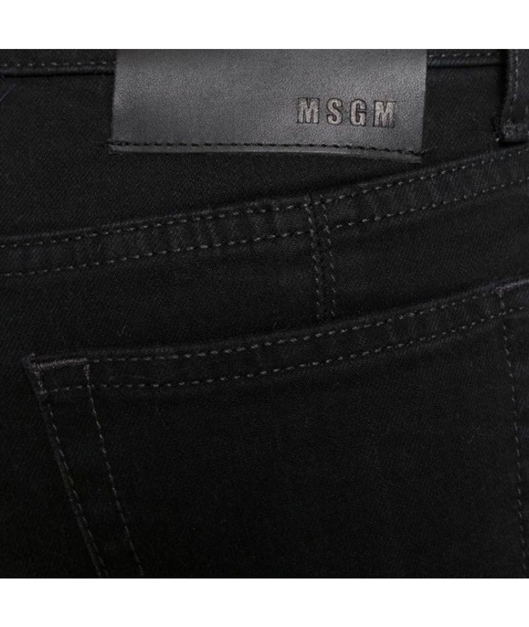 MSGM Черные хлопко-эластановые джинсы слим, фото 2