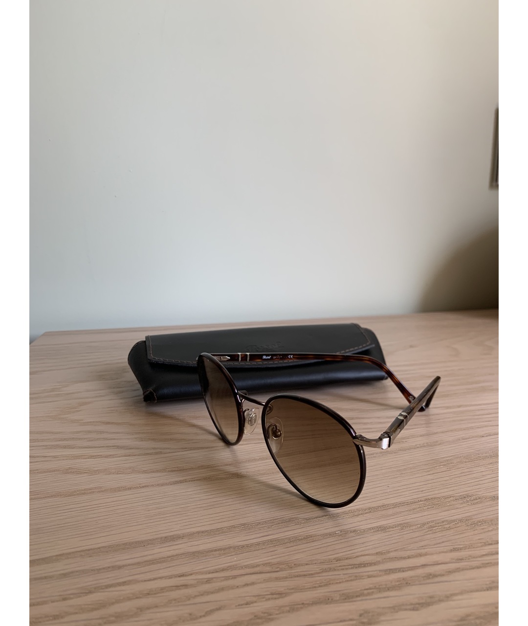 PERSOL Коричневые металлические солнцезащитные очки, фото 3