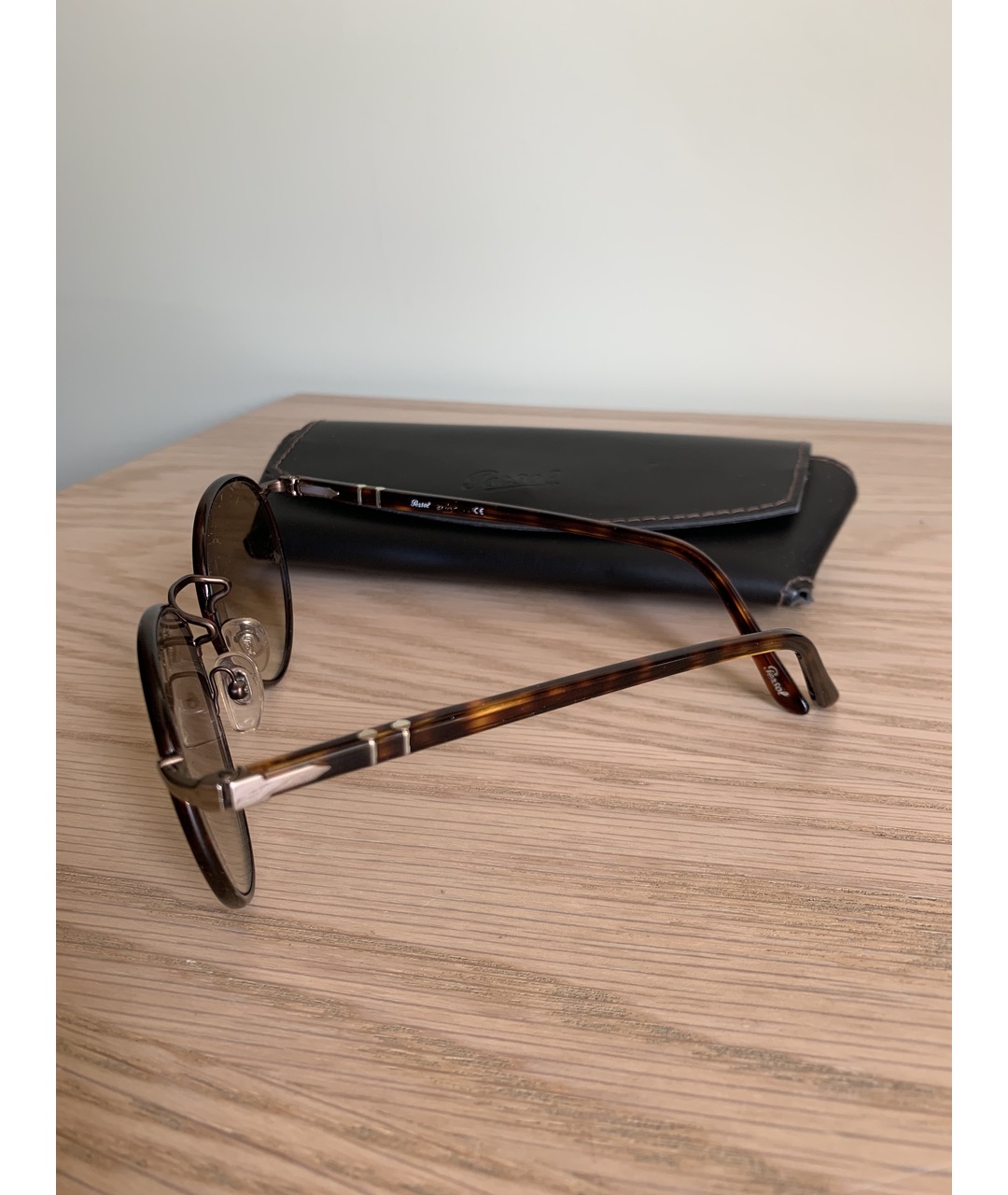 PERSOL Коричневые металлические солнцезащитные очки, фото 2