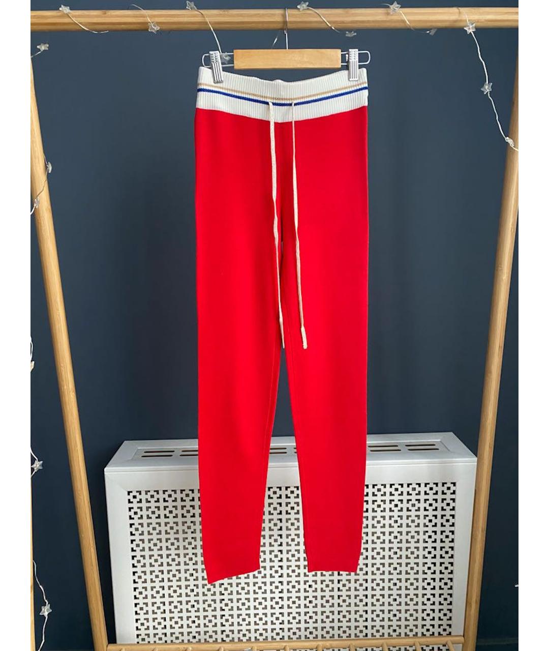 LA PERLA Красные шелковые брюки узкие, фото 3