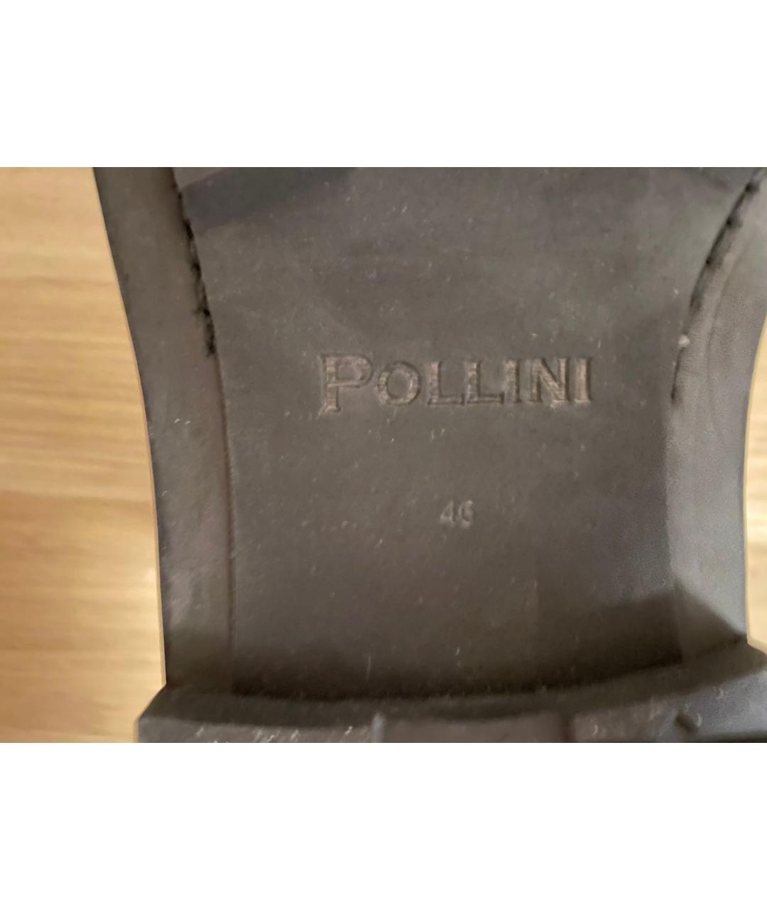 POLLINI Черные кожаные высокие ботинки, фото 7