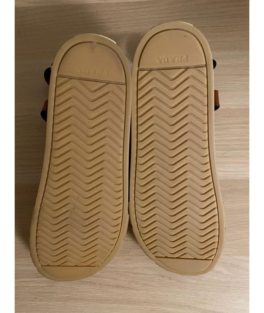PRADA Коричневые кожаные сандалии, фото 5