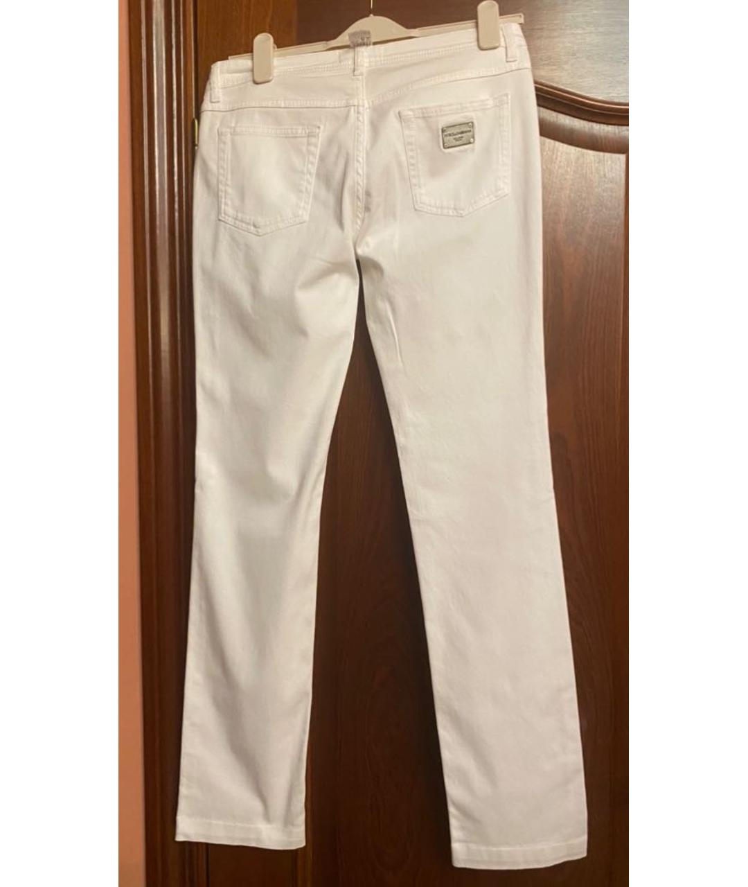 DOLCE&GABBANA Белые хлопковые джинсы слим, фото 2