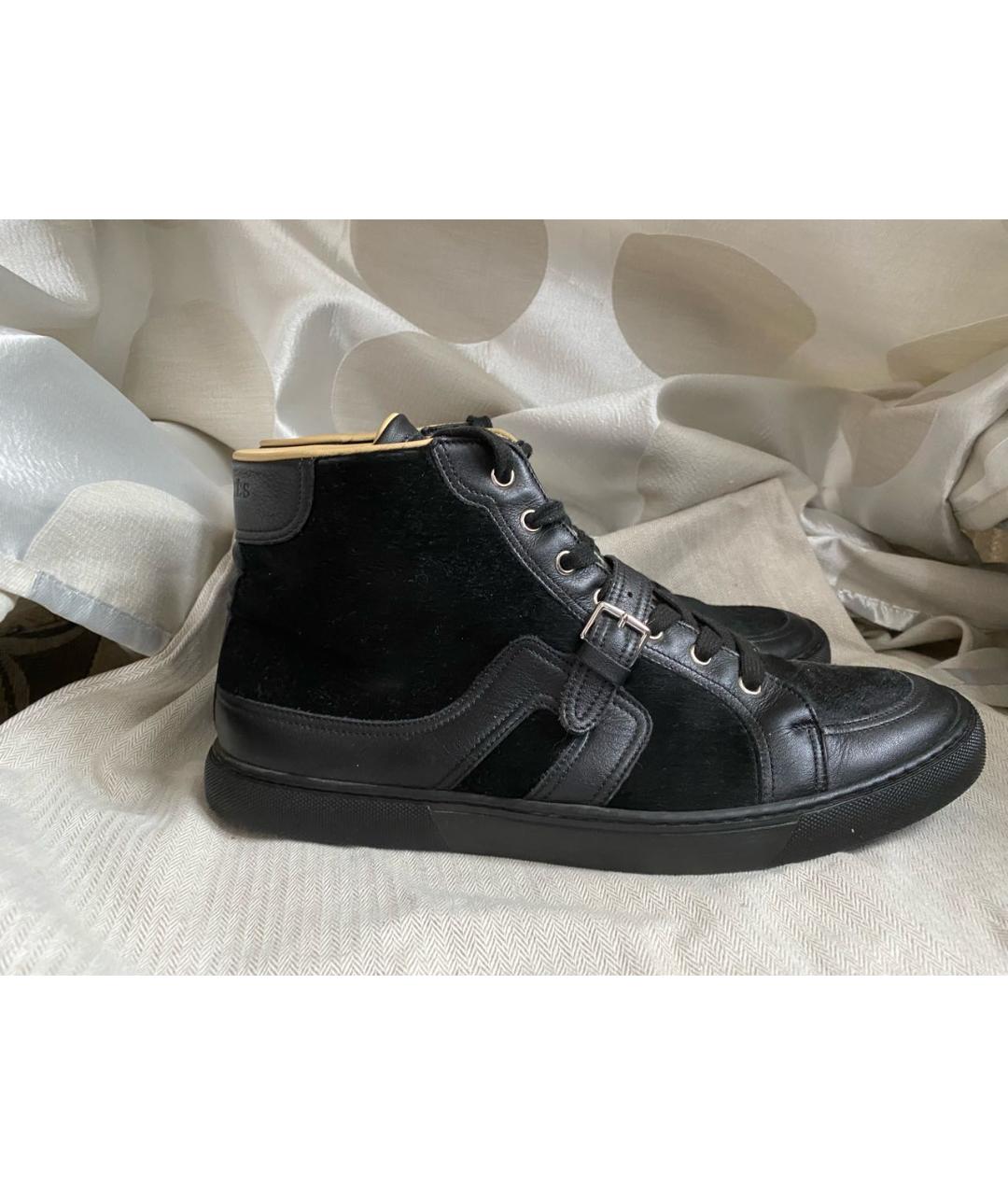 HERMES PRE-OWNED Черные кожаные высокие кроссовки / кеды, фото 7
