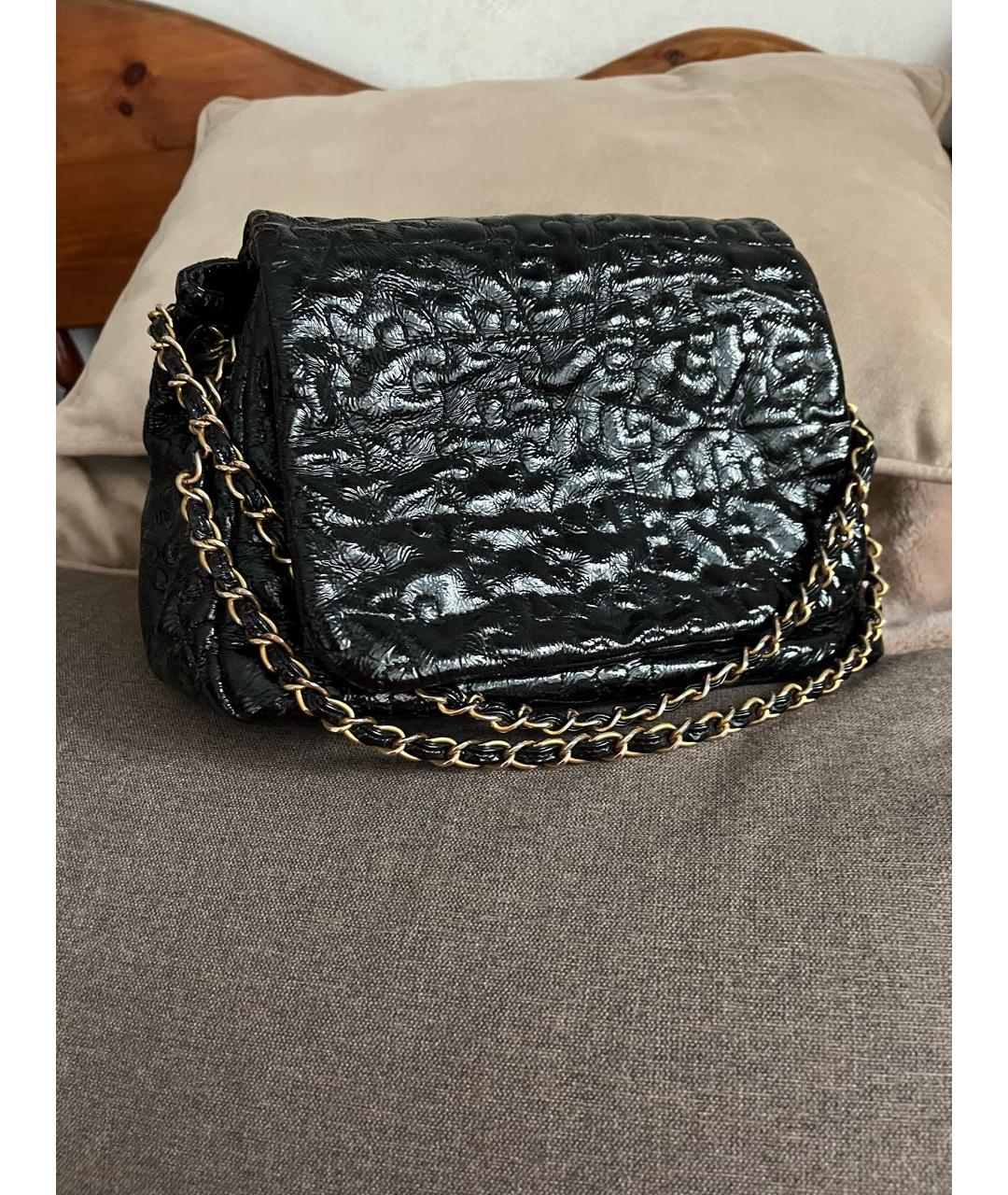 CHANEL PRE-OWNED Черная кожаная сумка через плечо, фото 8