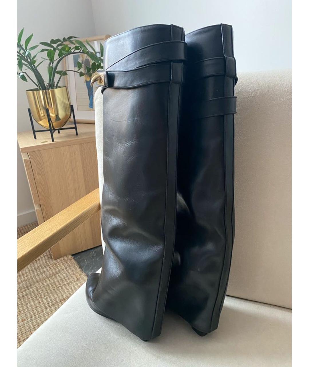 GIVENCHY Черные кожаные сапоги, фото 3