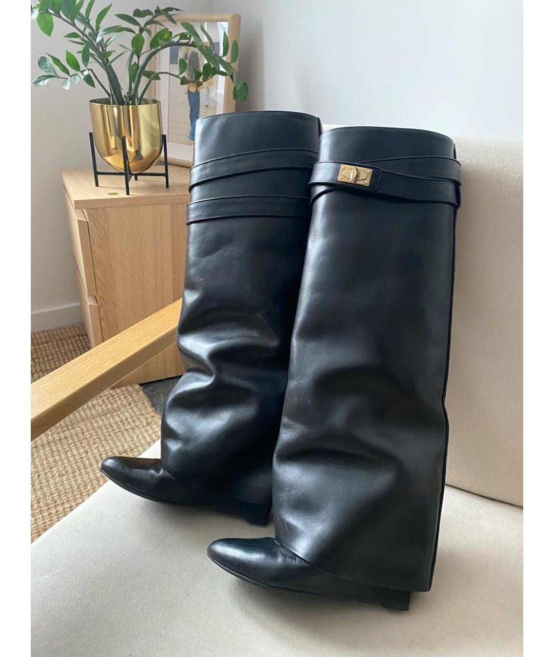 GIVENCHY Черные кожаные сапоги, фото 5