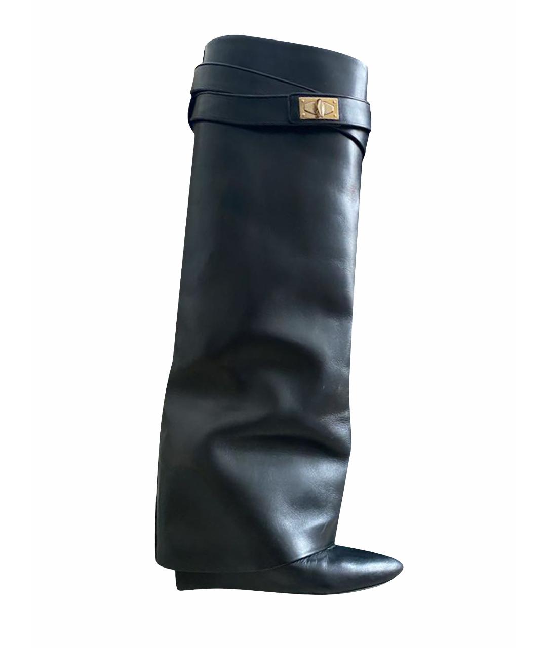 GIVENCHY Черные кожаные сапоги, фото 1