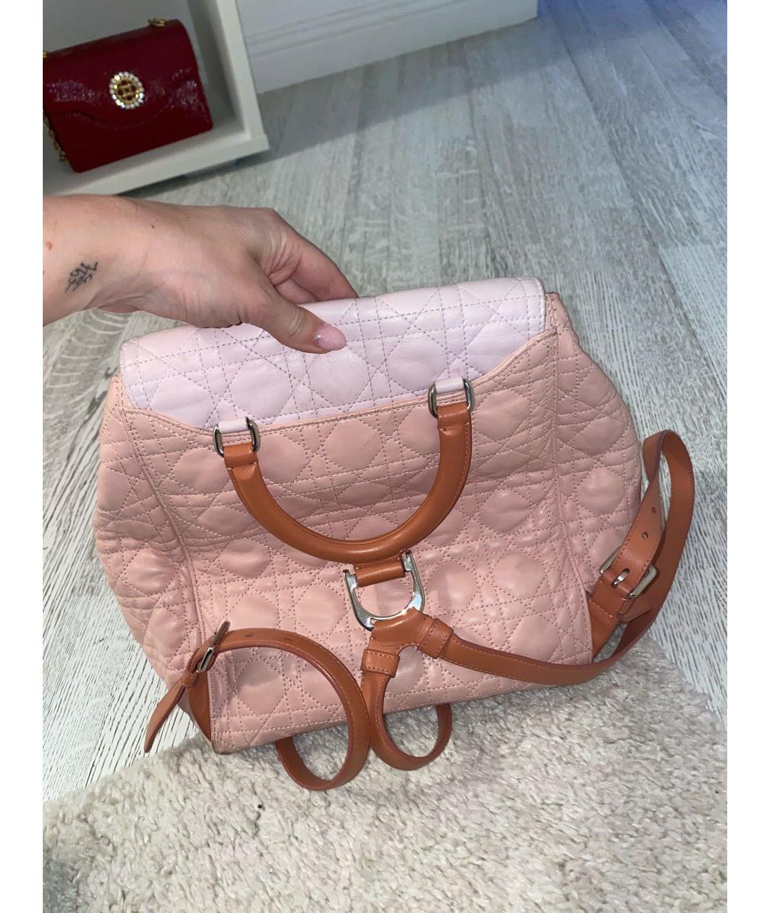 CHRISTIAN DIOR PRE-OWNED Розовый кожаный рюкзак, фото 3