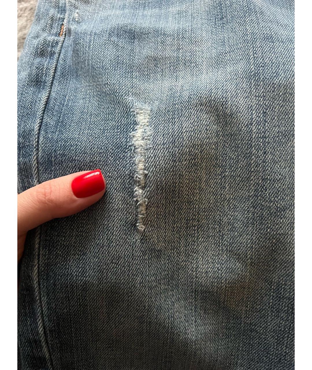GUCCI Голубые хлопко-эластановые джинсы слим, фото 6