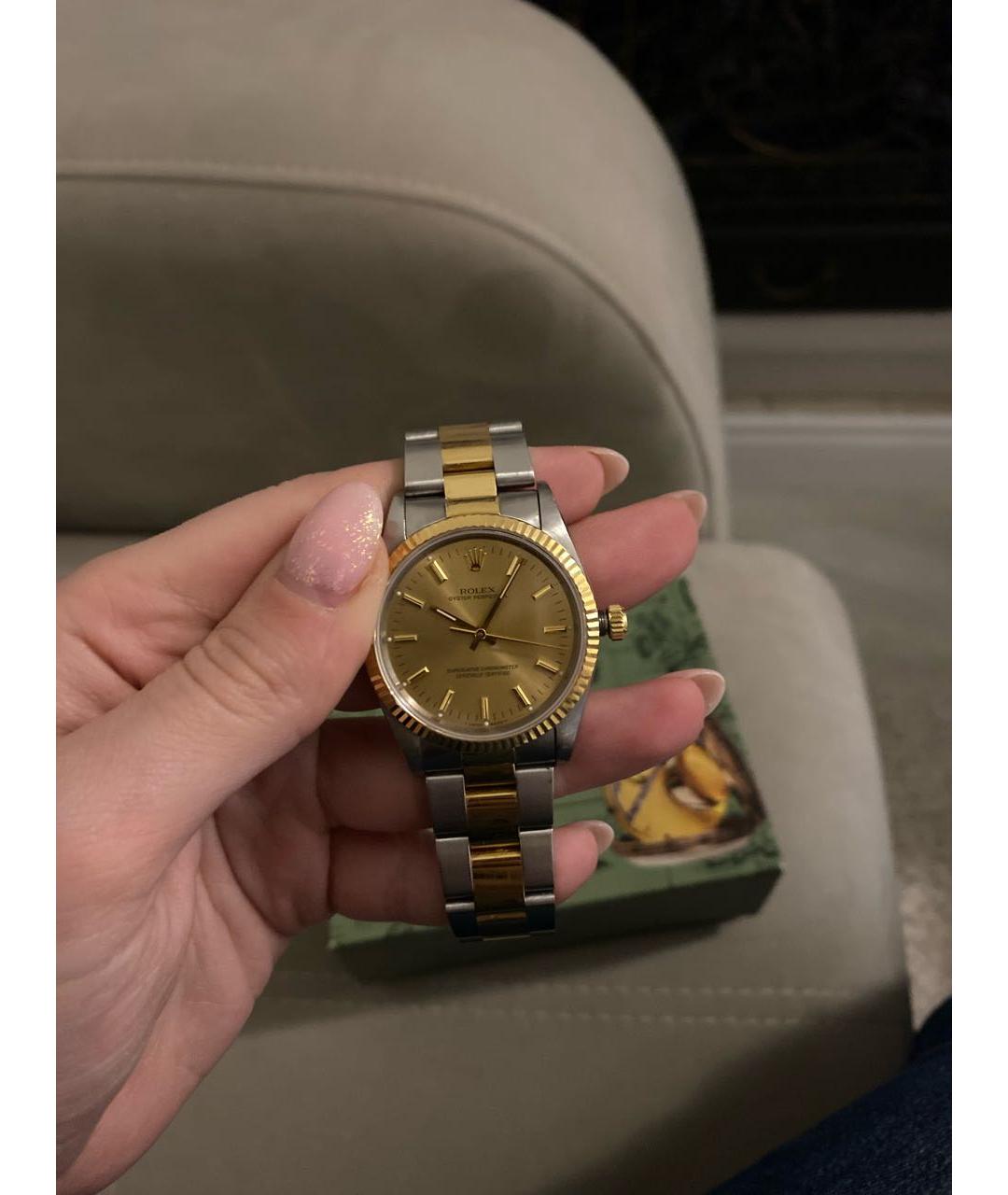ROLEX Серые часы из желтого золота, фото 5
