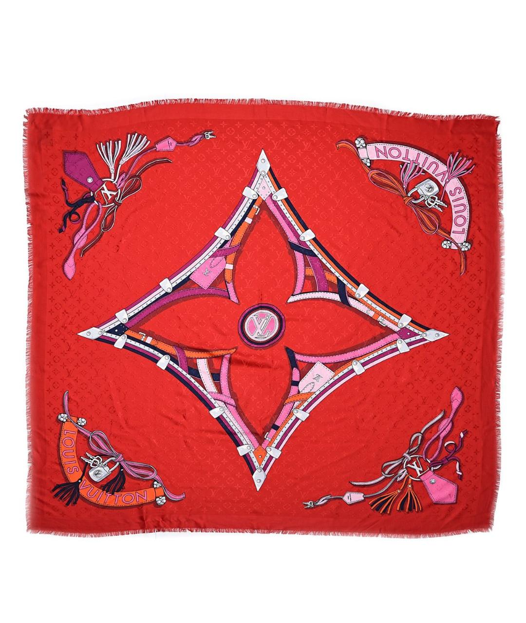 LOUIS VUITTON PRE-OWNED Красный шелковый платок, фото 4
