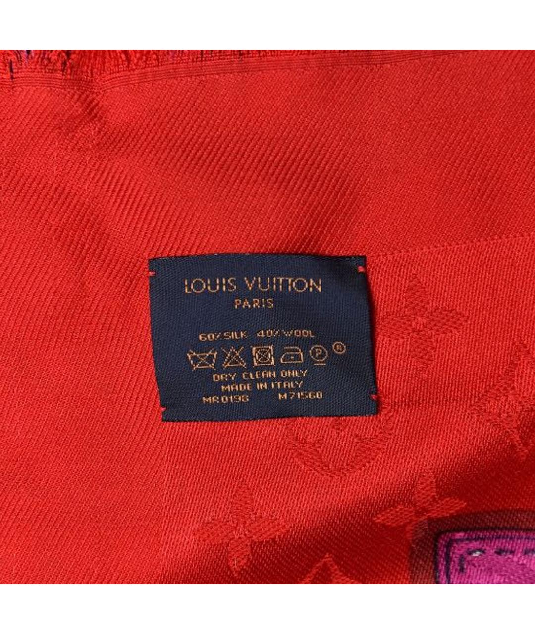 LOUIS VUITTON PRE-OWNED Красный шелковый платок, фото 3