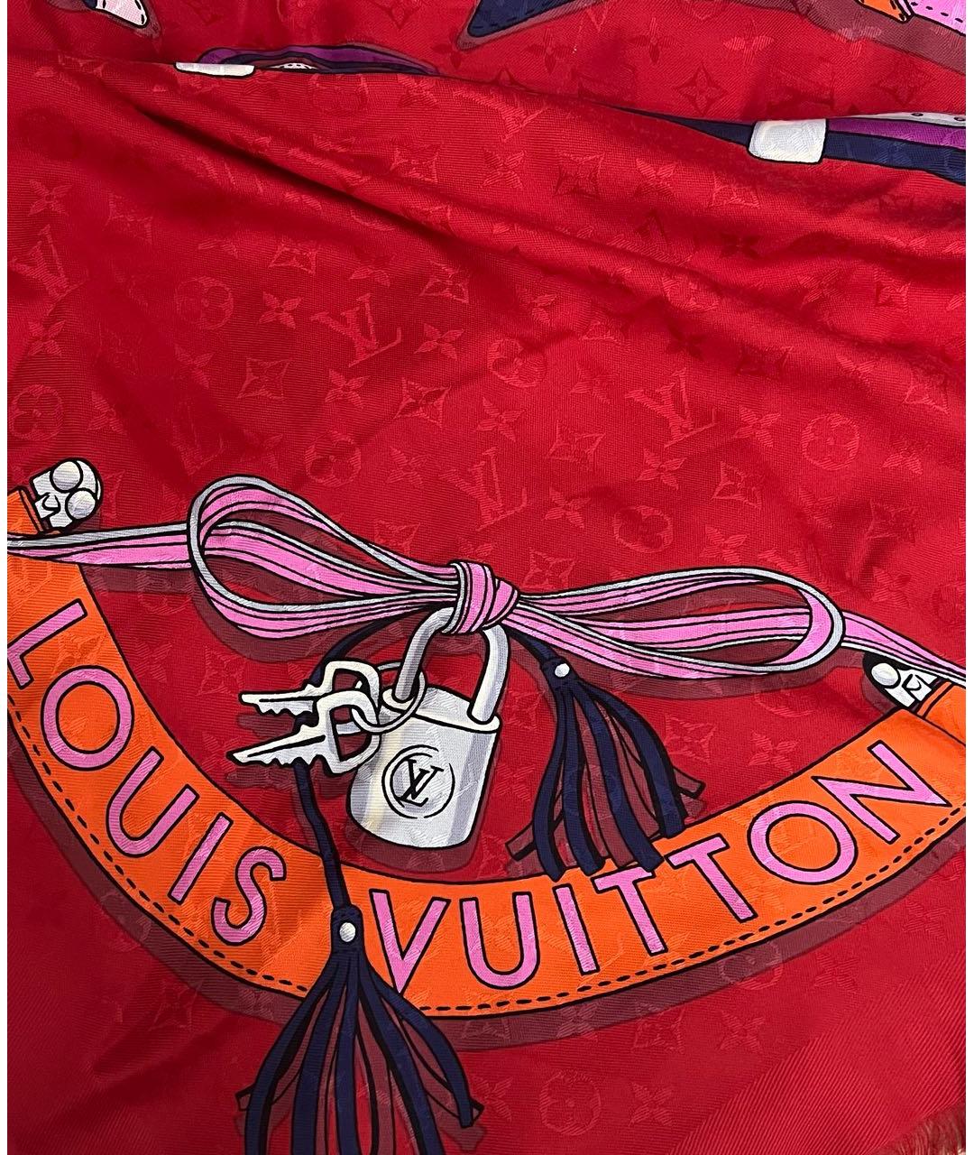 LOUIS VUITTON PRE-OWNED Красный шелковый платок, фото 2