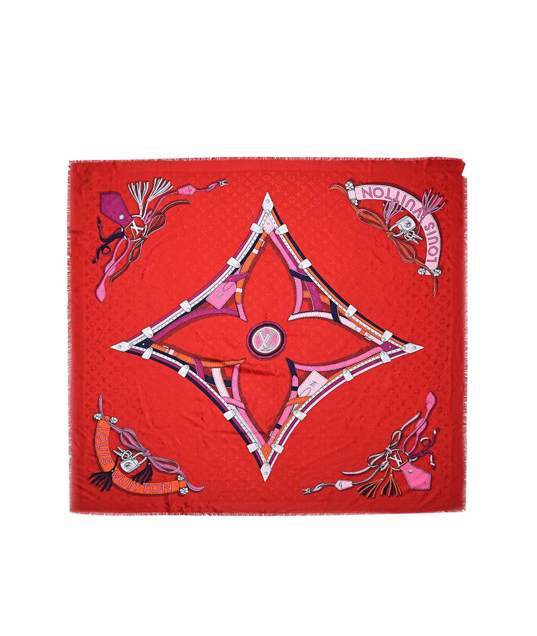 LOUIS VUITTON PRE-OWNED Красный шелковый платок, фото 1