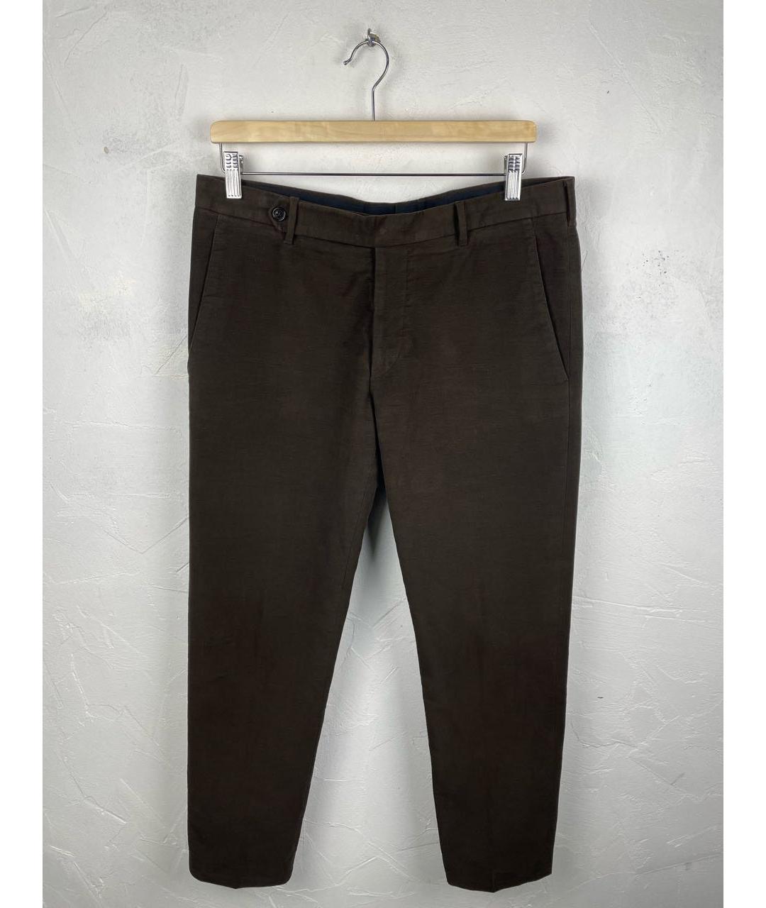 PRADA Коричневые хлопко-эластановые брюки чинос, фото 9