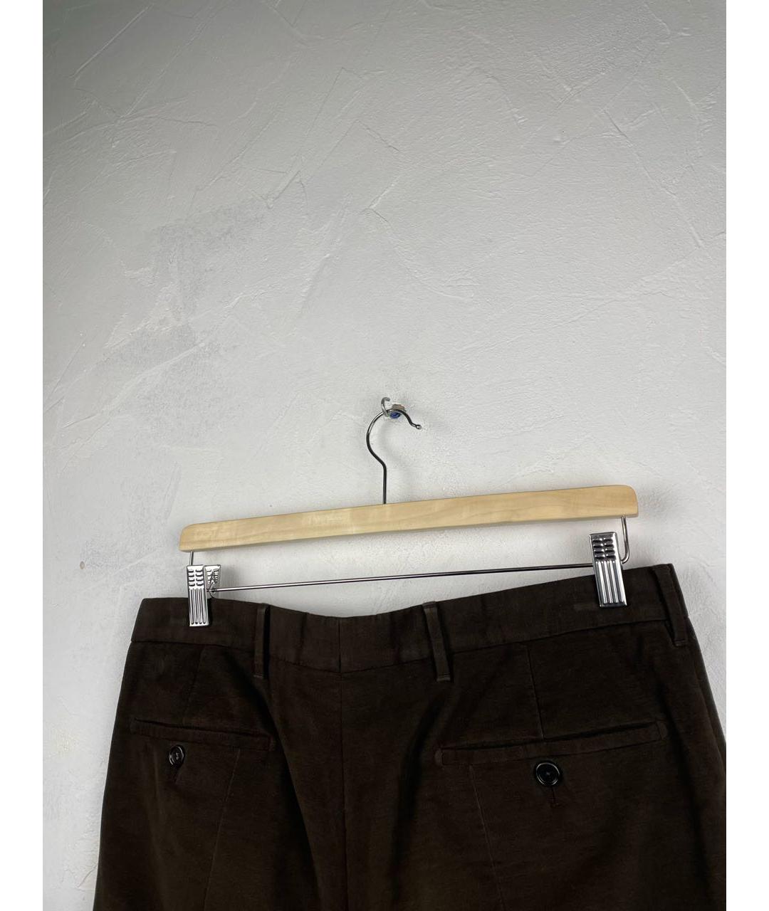 PRADA Коричневые хлопко-эластановые брюки чинос, фото 3