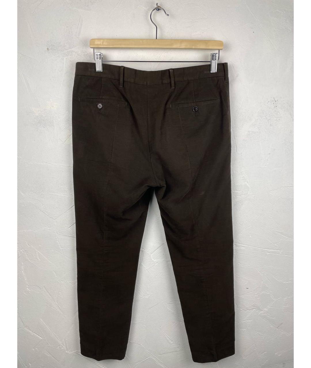 PRADA Коричневые хлопко-эластановые брюки чинос, фото 2