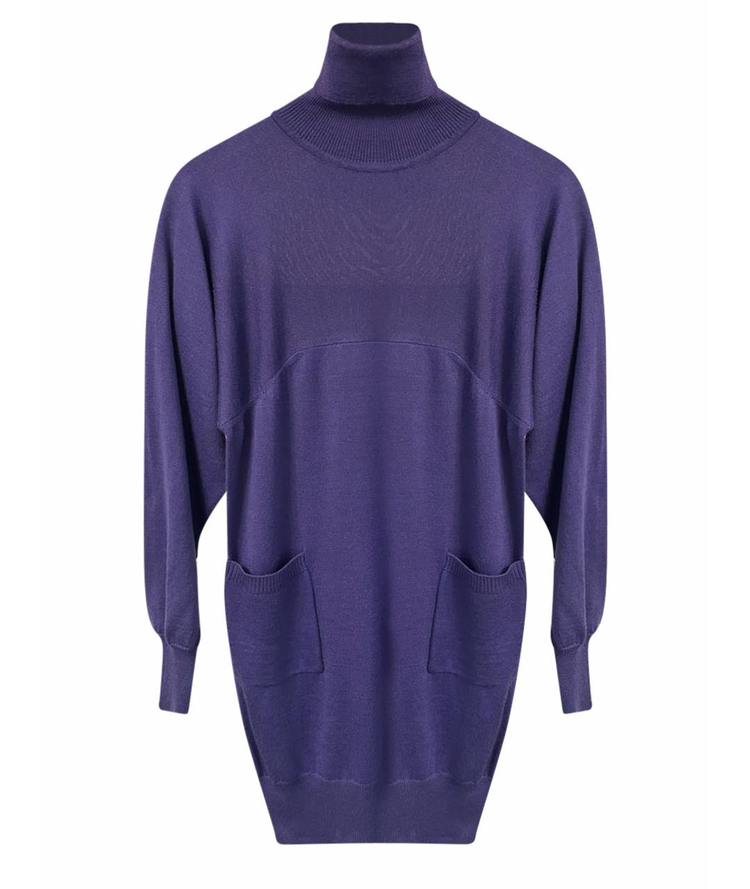 PIERRE CARDIN Фиолетовое шерстяное повседневное платье, фото 1