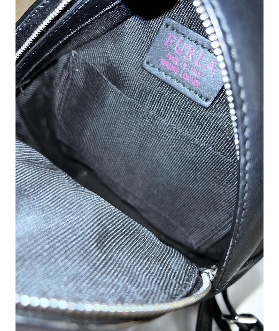 FURLA Черный кожаный рюкзак, фото 4